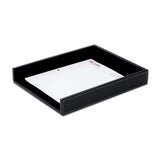 Rustic (Onyx) Black Leather Letter Tray